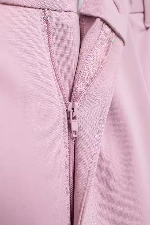 Casual effen rechte broek voor dames