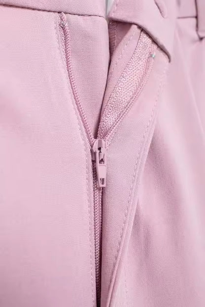 Casual effen rechte broek voor dames