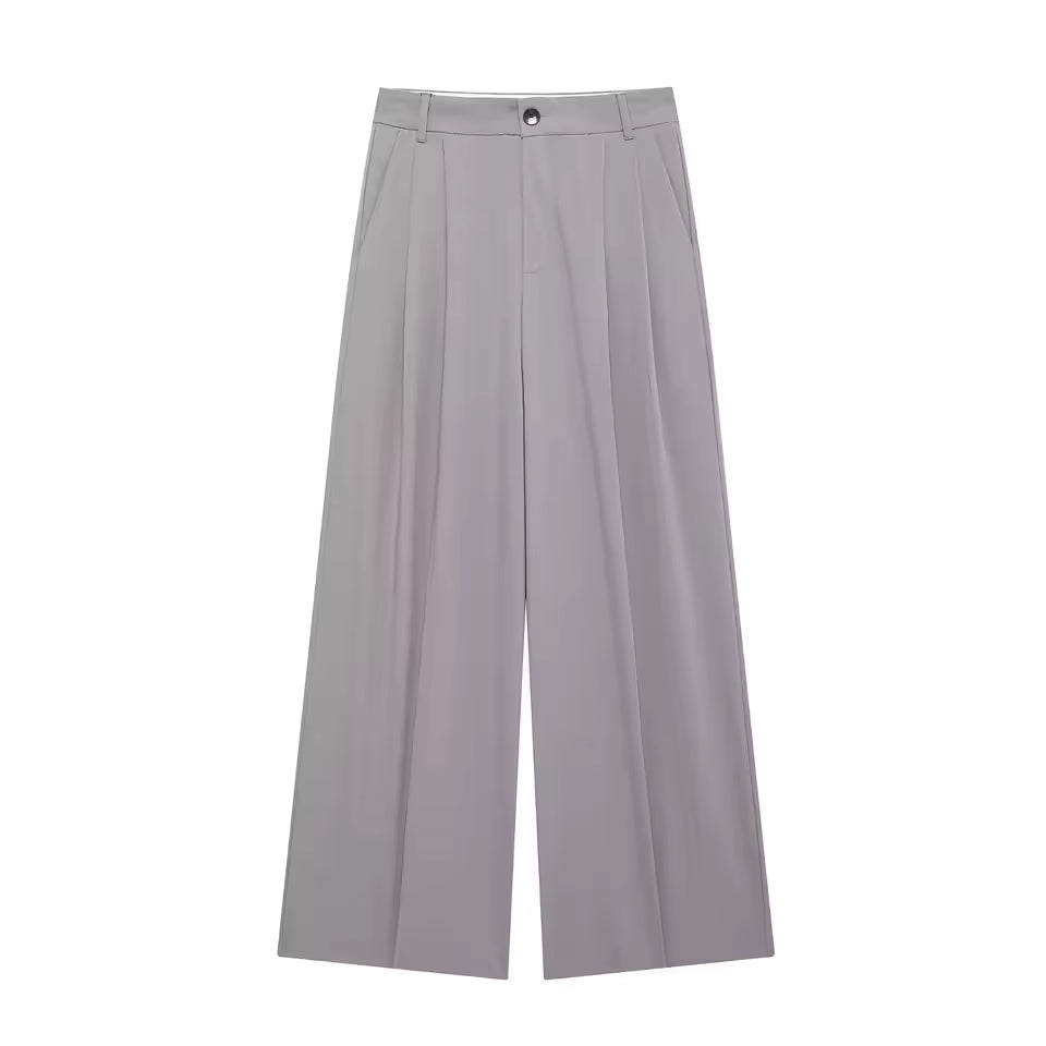 Casual effen rechte broek voor dames