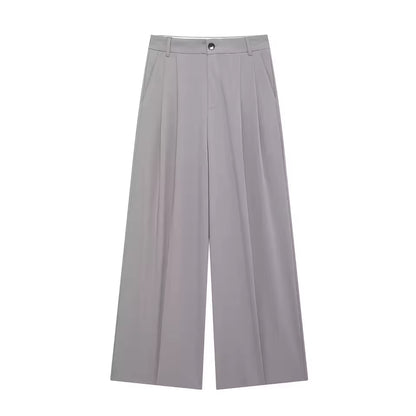 Casual effen rechte broek voor dames