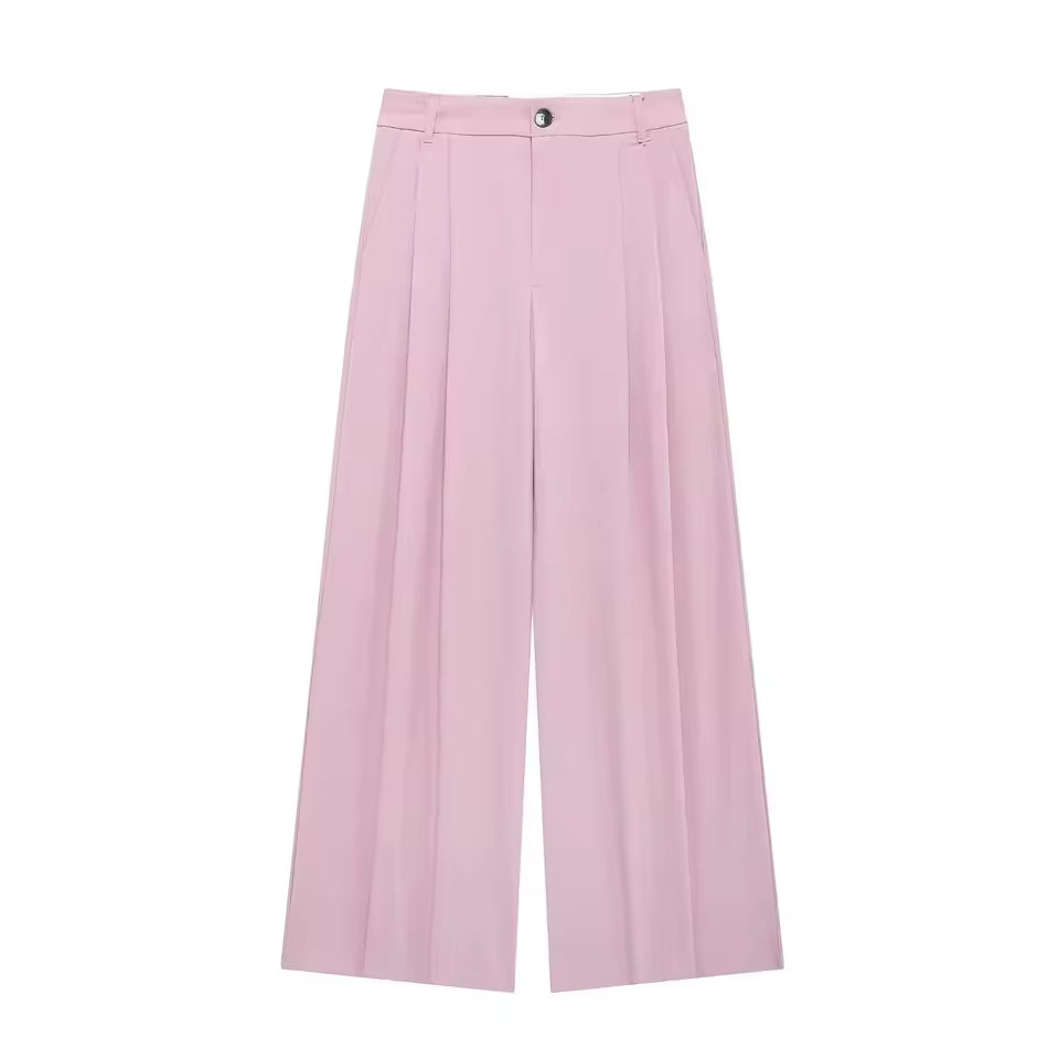 Casual effen rechte broek voor dames