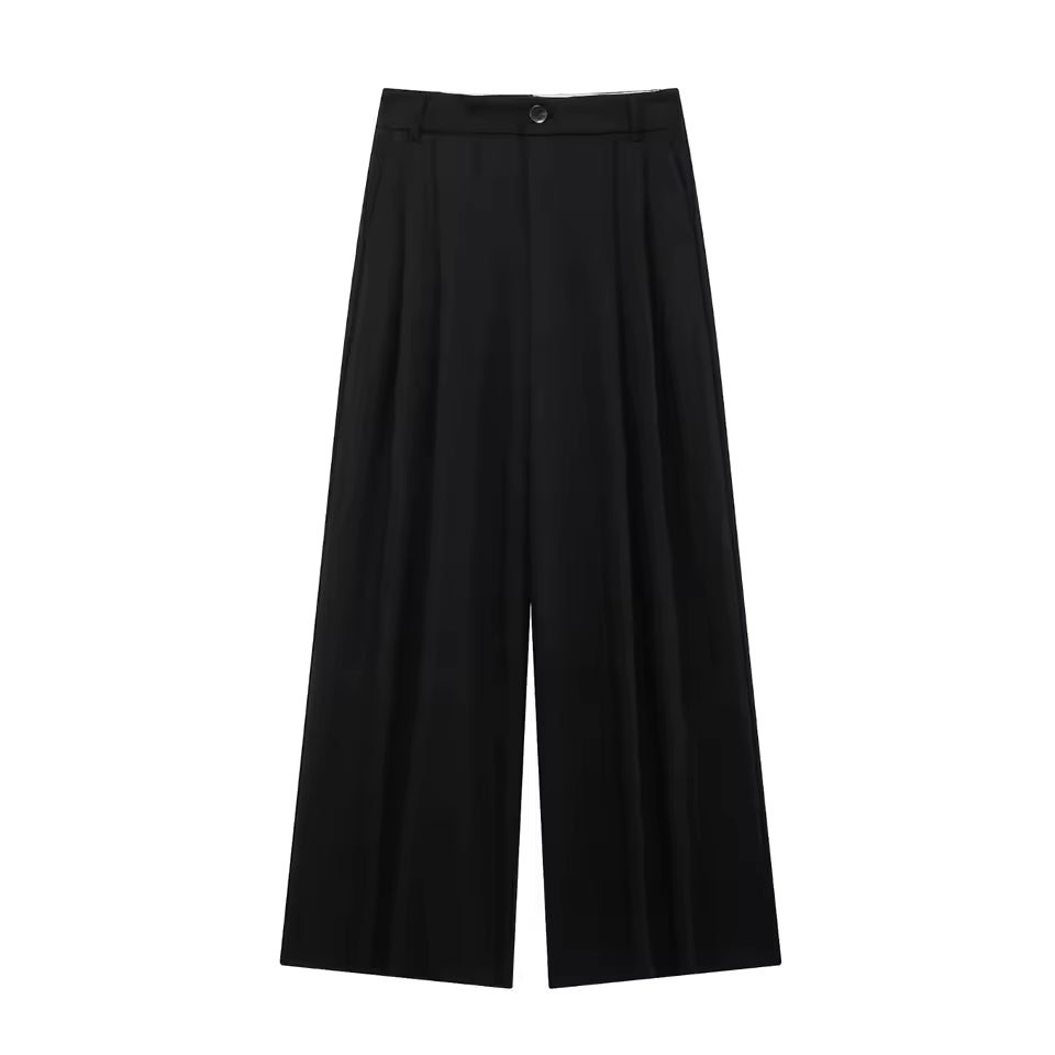 Casual effen rechte broek voor dames